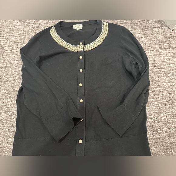 Kate Spade pearls and jewels 3/4 sleeve cardigan - Picture 7 of 7